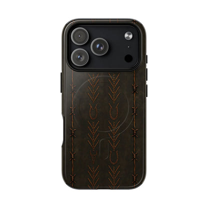 Black + Copper Barbed Wire Stitch Magnetic Case