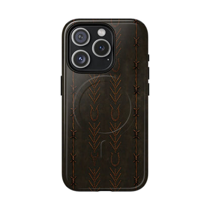 Black + Copper Barbed Wire Stitch Magnetic Case