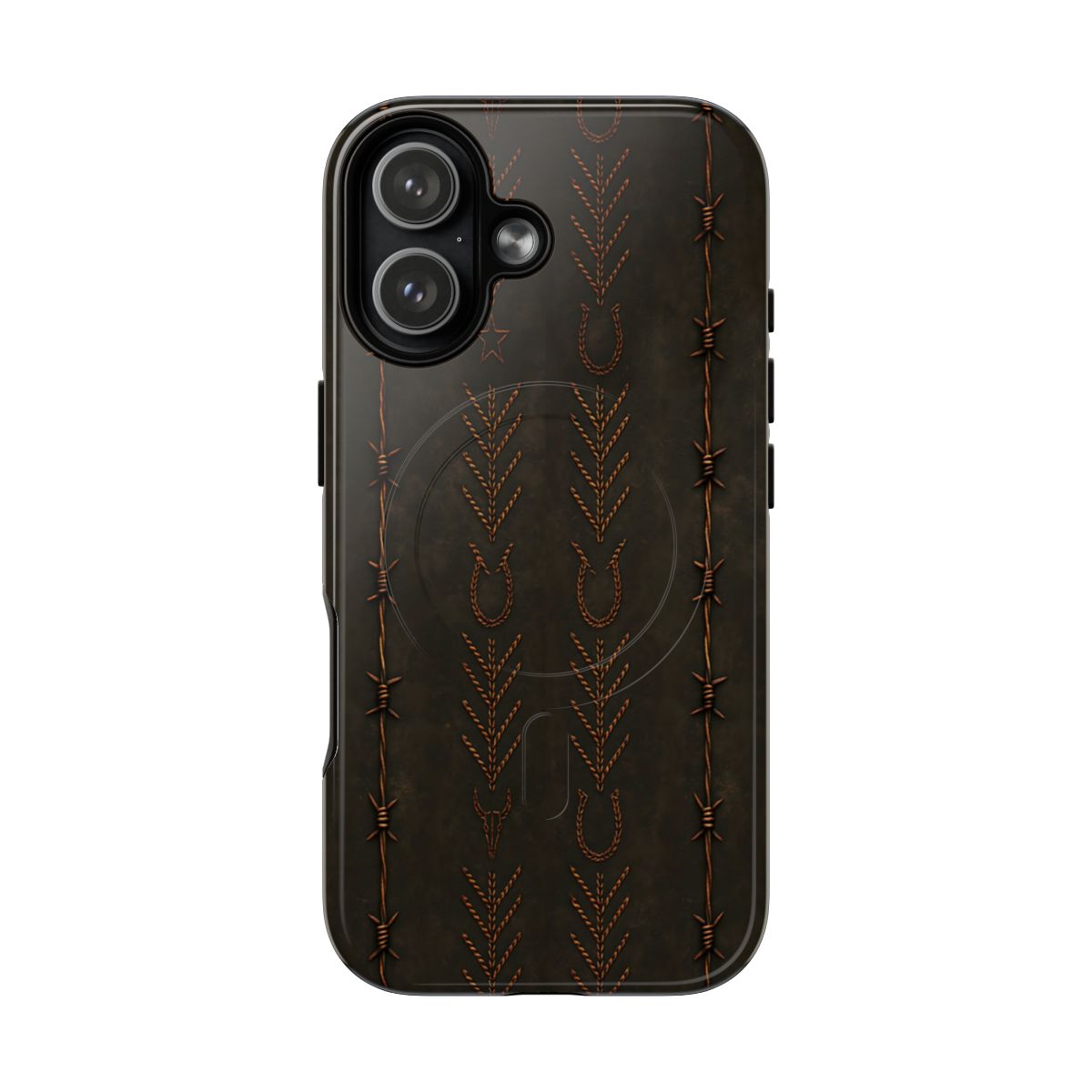 Black + Copper Barbed Wire Stitch Magnetic Case