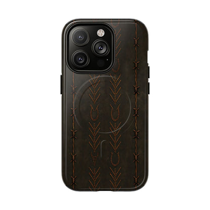 Black + Copper Barbed Wire Stitch Magnetic Case