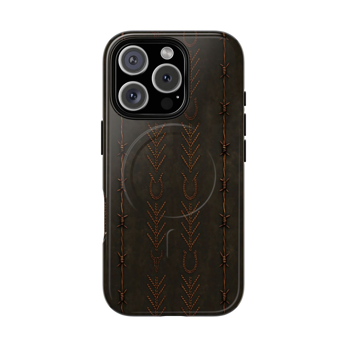 Black + Copper Barbed Wire Stitch Magnetic Case