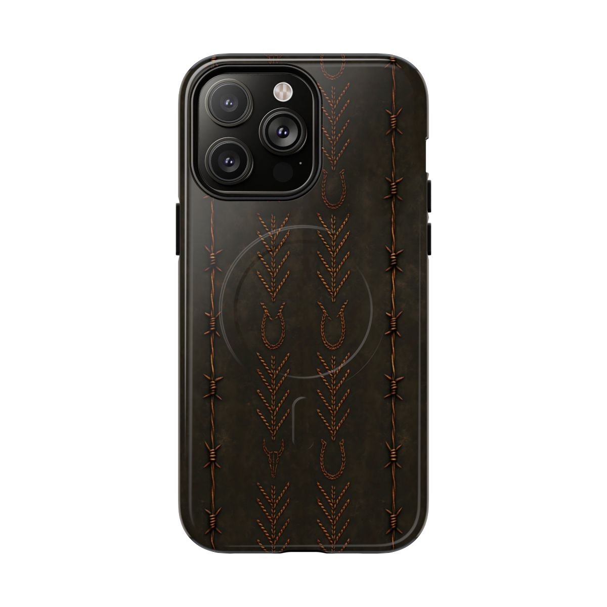 Black + Copper Barbed Wire Stitch Magnetic Case