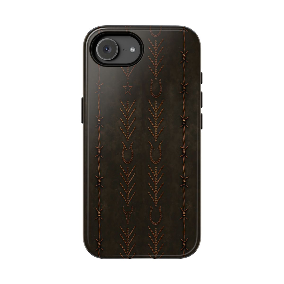 Black + Copper Barbed Wire Stitch Tough Case - iPhone 16e