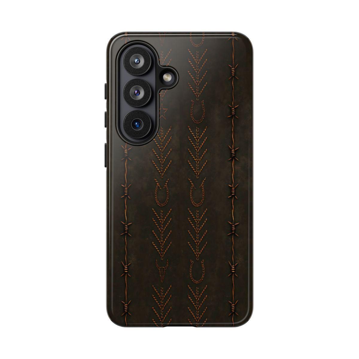 Black + Copper Barbed Wire Stitch Tough Case