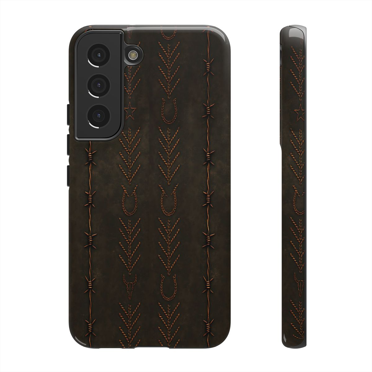 Black + Copper Barbed Wire Stitch Tough Case