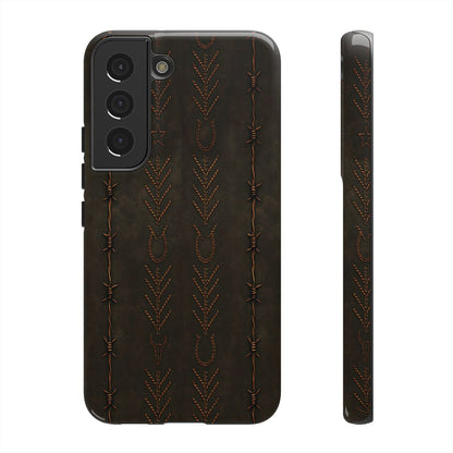 Black + Copper Barbed Wire Stitch Tough Case