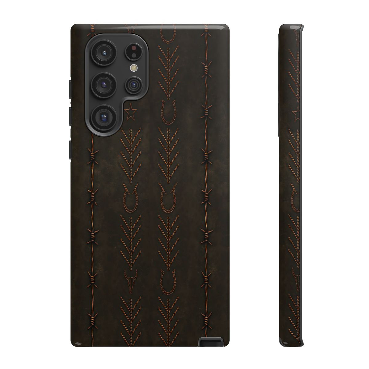 Black + Copper Barbed Wire Stitch Tough Case