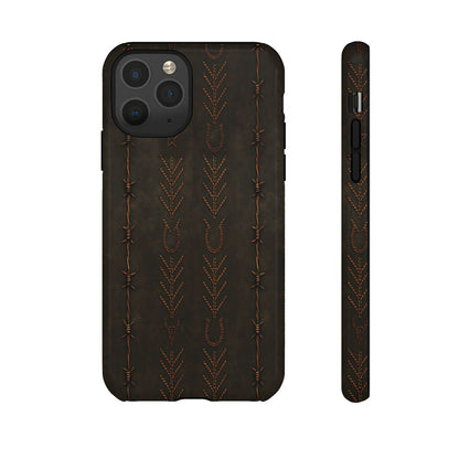 Black + Copper Barbed Wire Stitch Tough Case