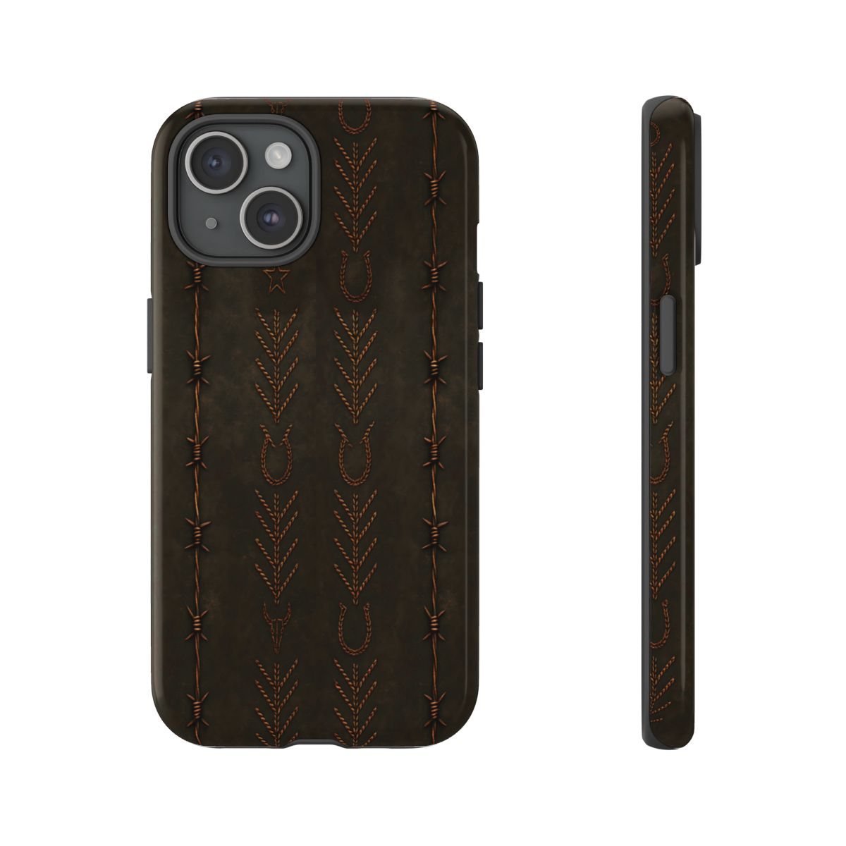 Black + Copper Barbed Wire Stitch Tough Case