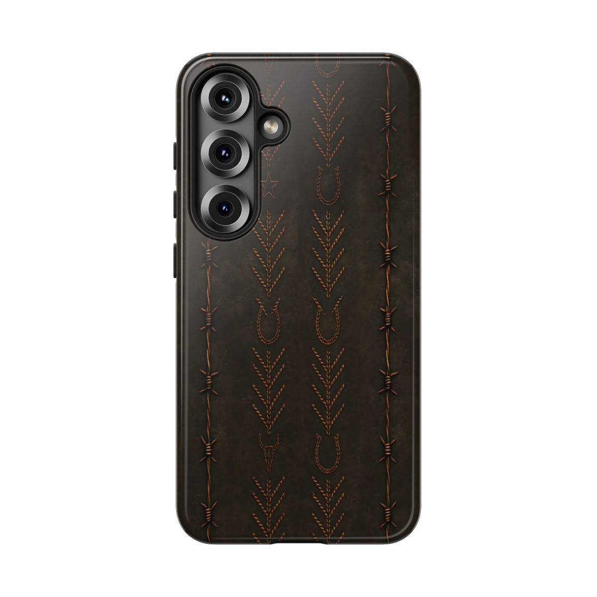 Black + Copper Barbed Wire Stitch Tough Case
