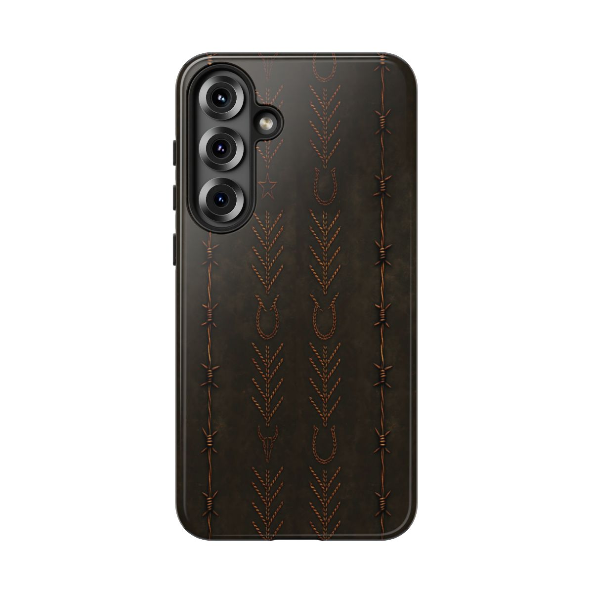 Black + Copper Barbed Wire Stitch Tough Case