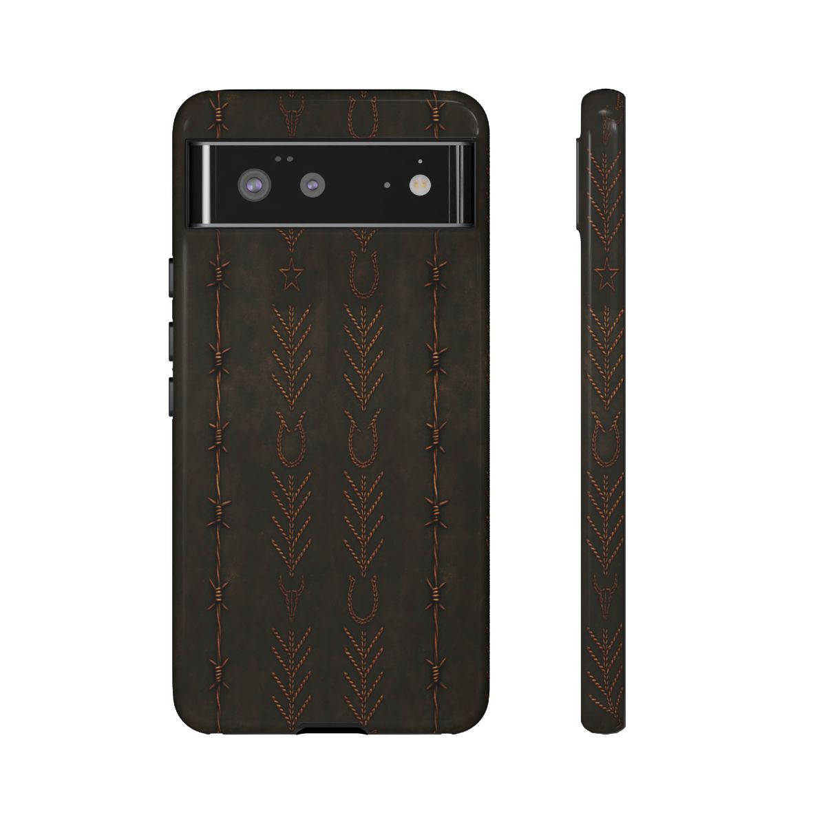 Black + Copper Barbed Wire Stitch Tough Case