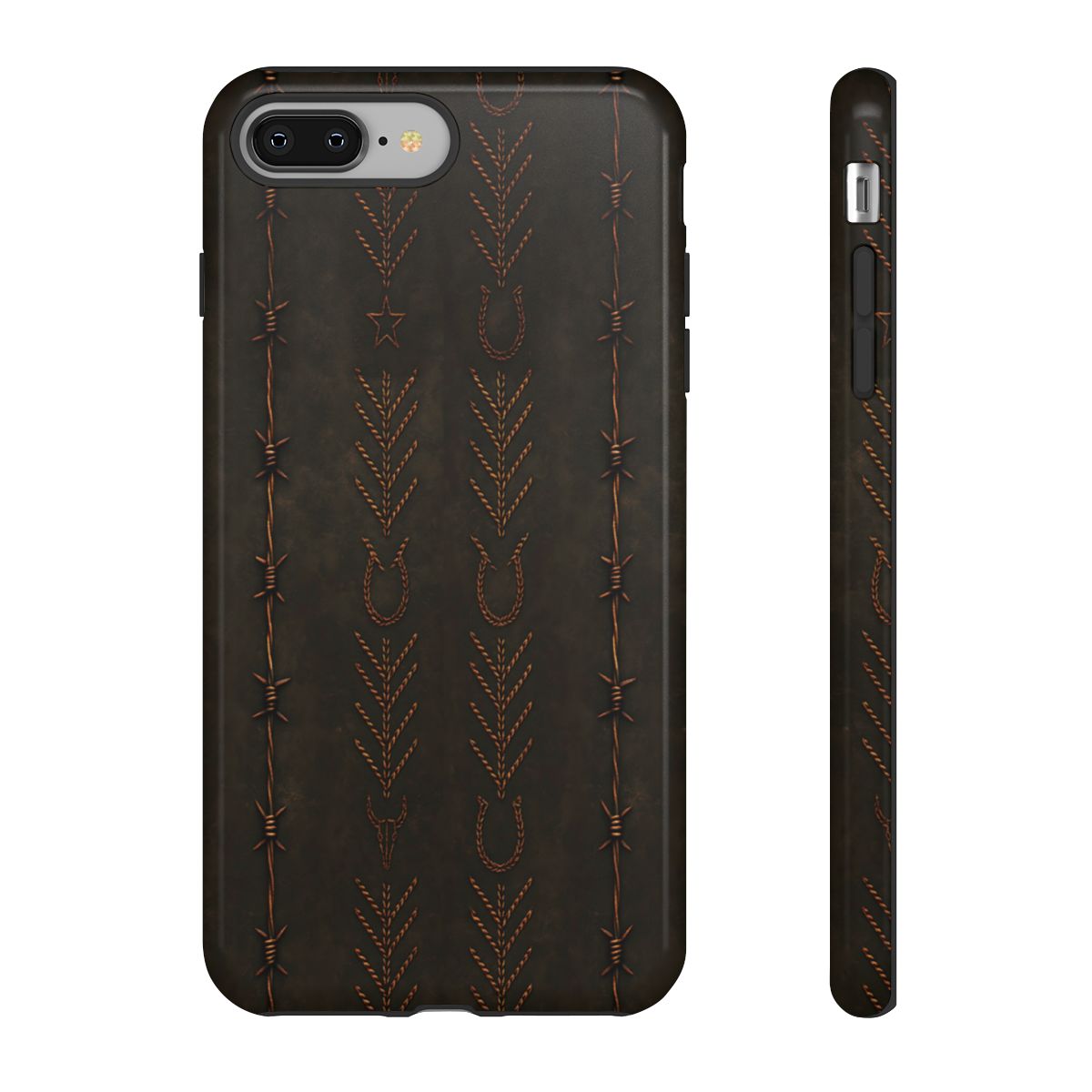 Black + Copper Barbed Wire Stitch Tough Case