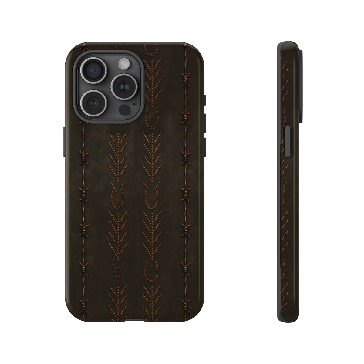 Black + Copper Barbed Wire Stitch Tough Case