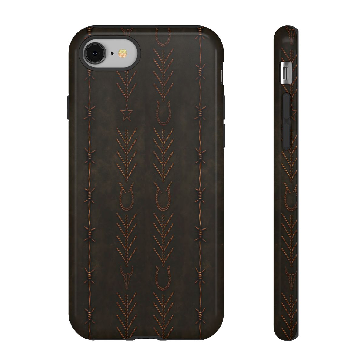 Black + Copper Barbed Wire Stitch Tough Case