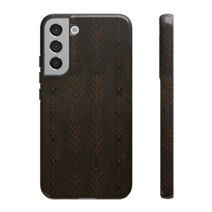 Black + Copper Barbed Wire Stitch Tough Case