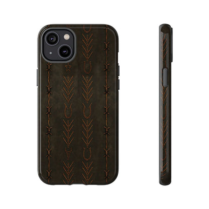 Black + Copper Barbed Wire Stitch Tough Case