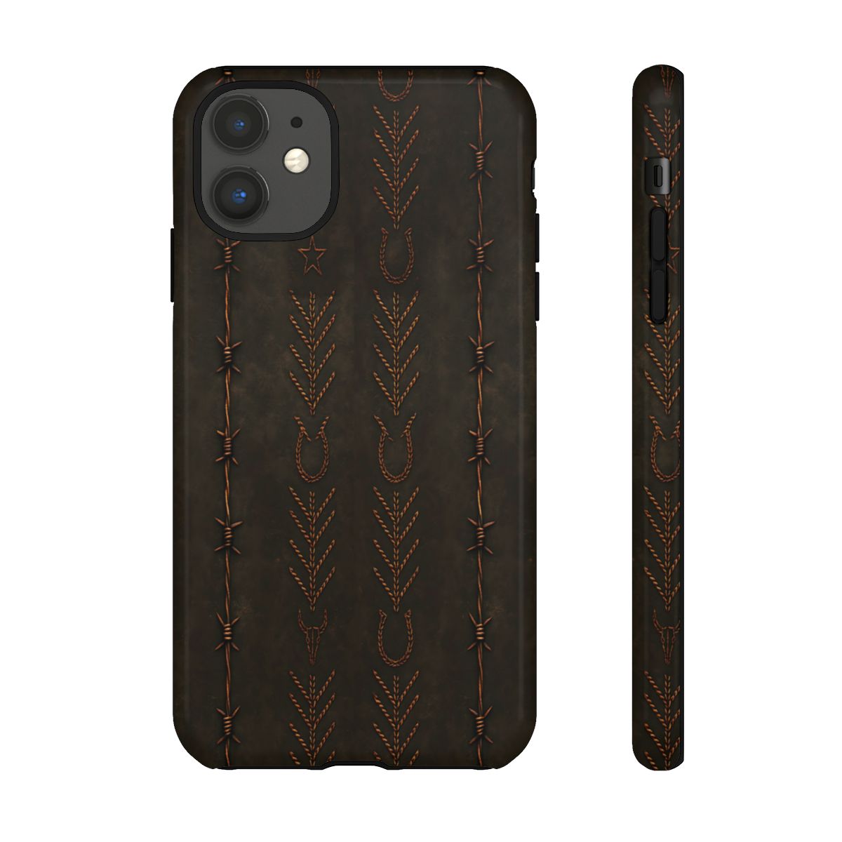 Black + Copper Barbed Wire Stitch Tough Case