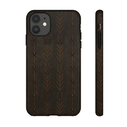 Black + Copper Barbed Wire Stitch Tough Case
