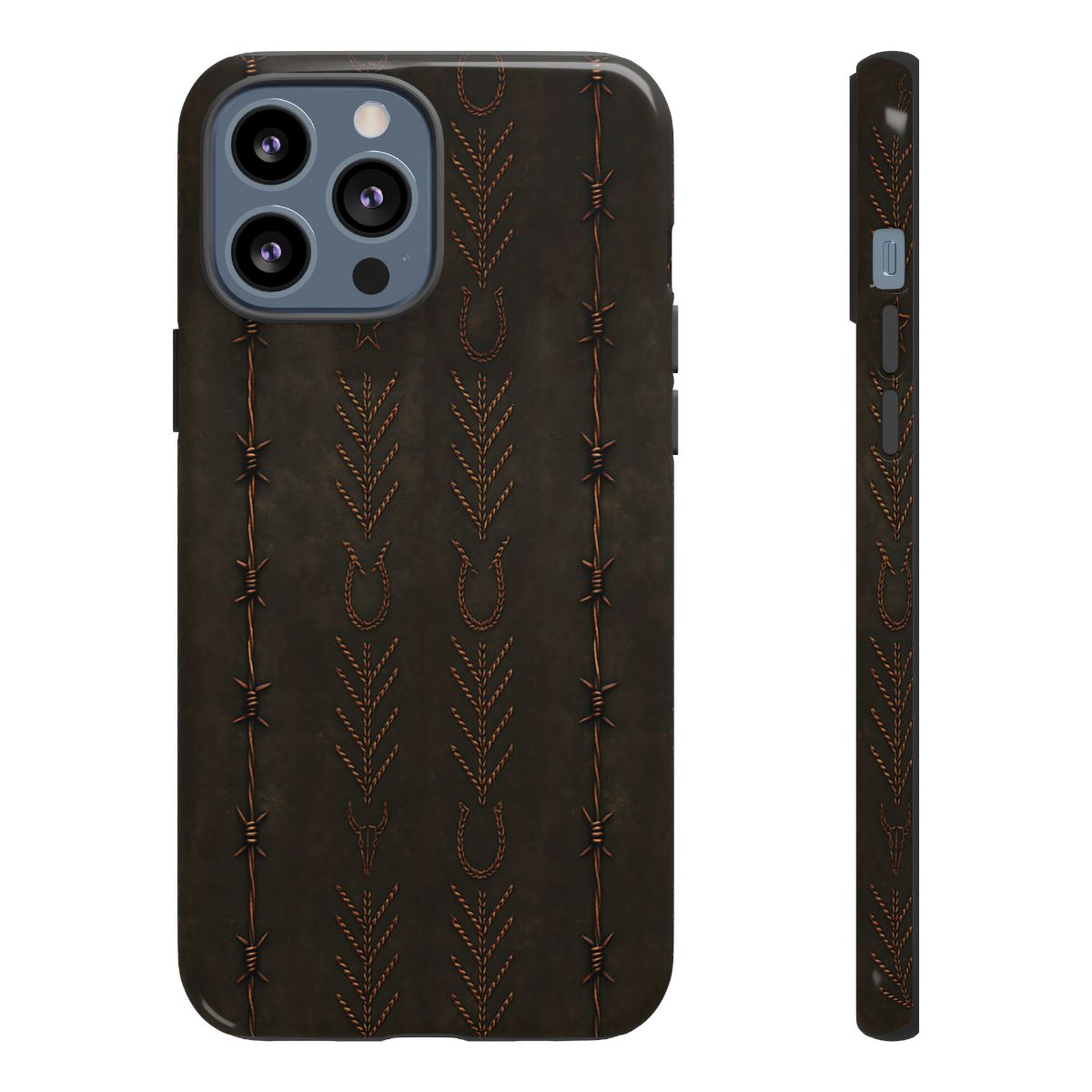 Black + Copper Barbed Wire Stitch Tough Case