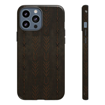 Black + Copper Barbed Wire Stitch Tough Case