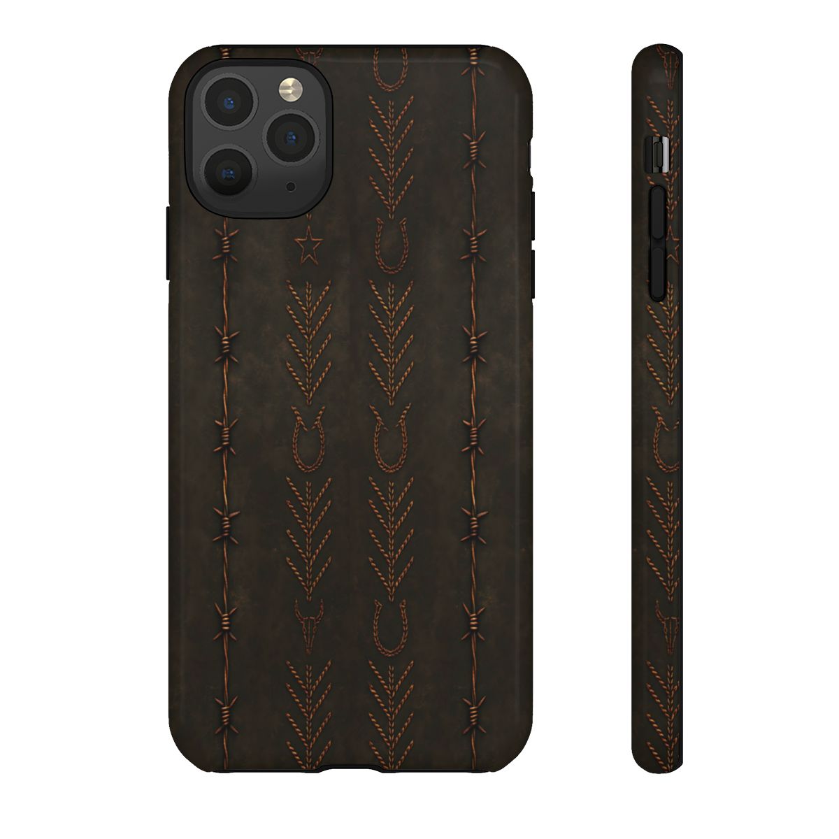 Black + Copper Barbed Wire Stitch Tough Case