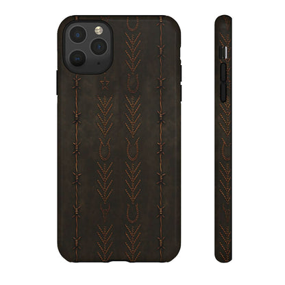 Black + Copper Barbed Wire Stitch Tough Case