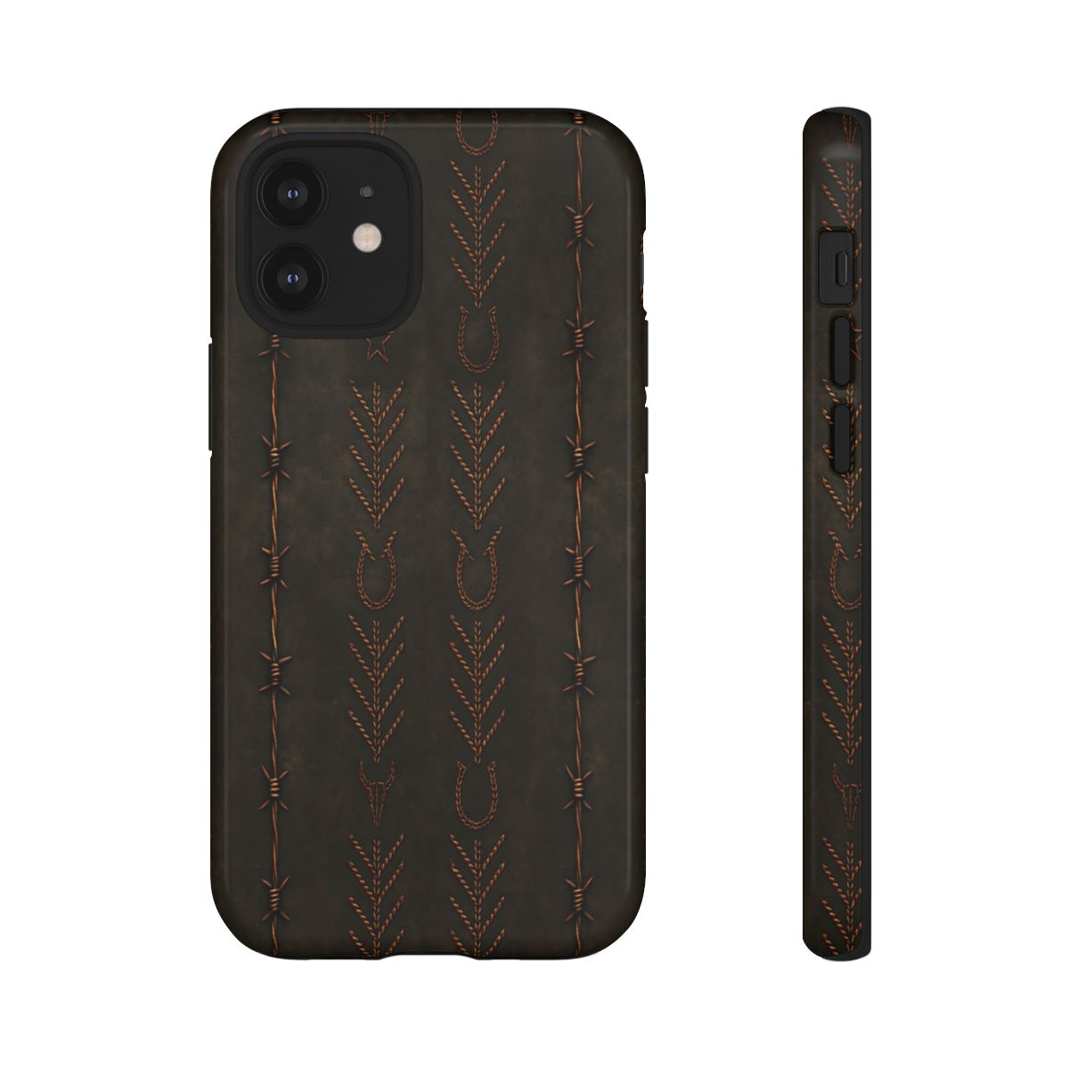 Black + Copper Barbed Wire Stitch Tough Case