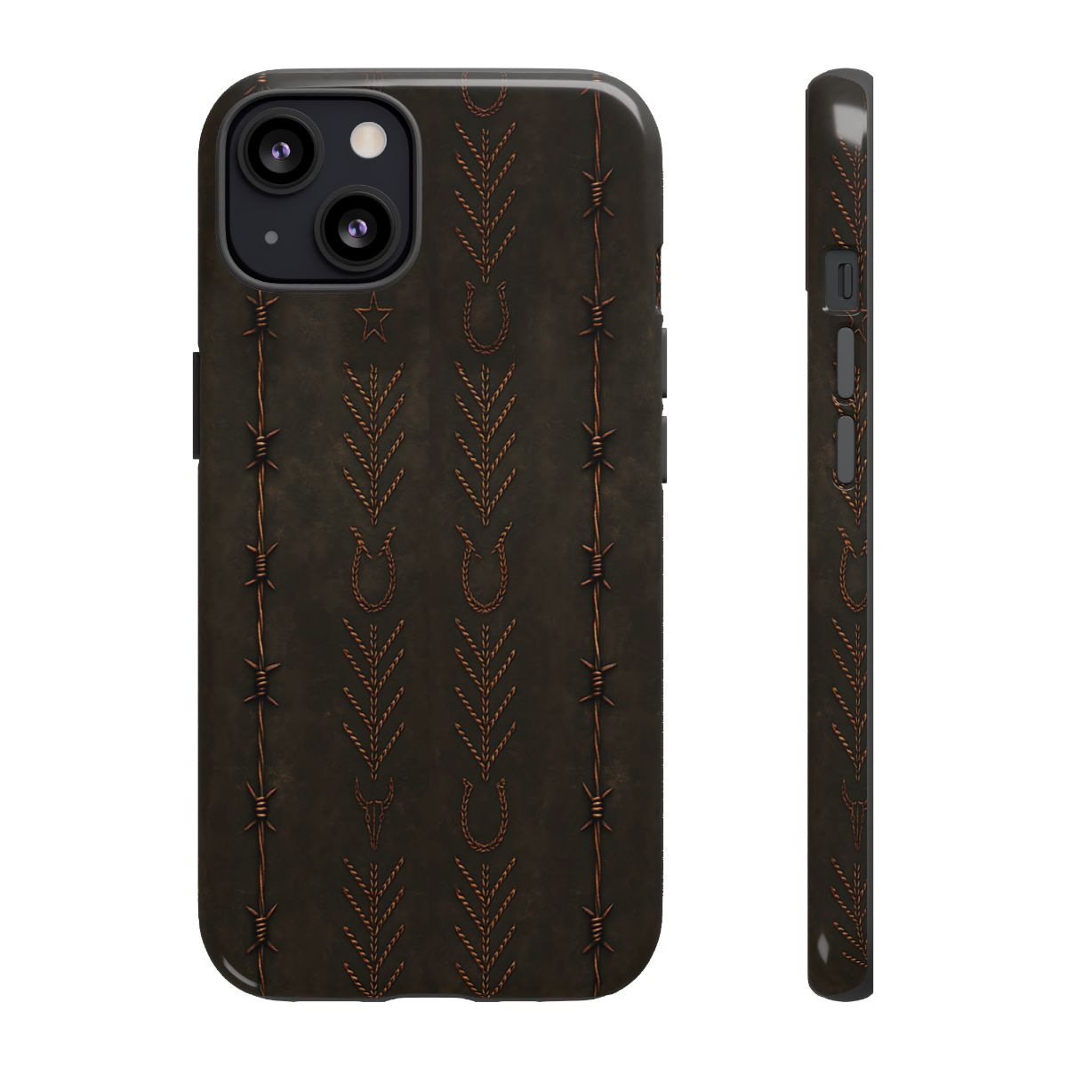 Black + Copper Barbed Wire Stitch Tough Case