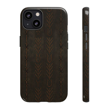 Black + Copper Barbed Wire Stitch Tough Case