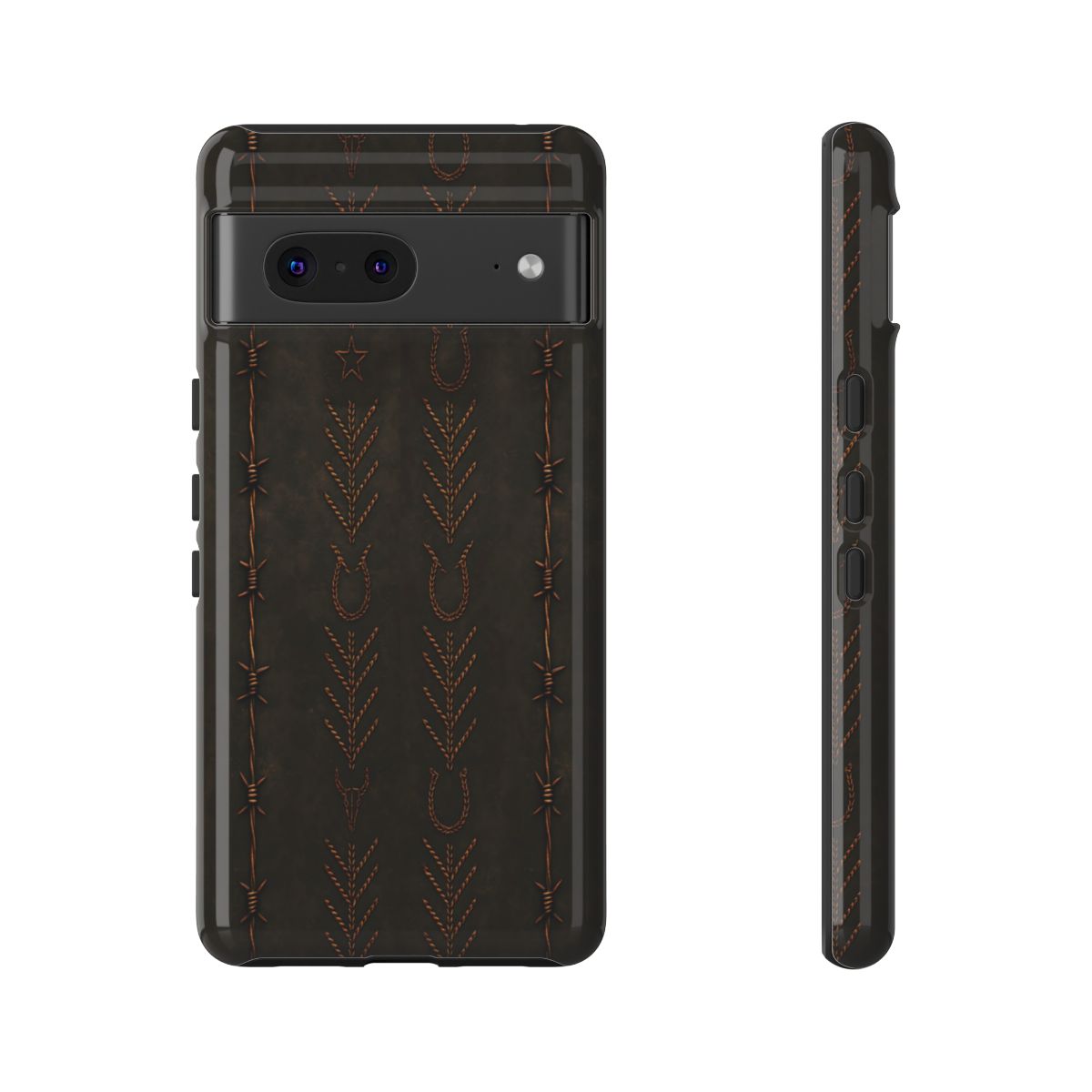 Black + Copper Barbed Wire Stitch Tough Case