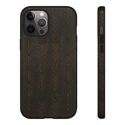 Black + Copper Barbed Wire Stitch Tough Case