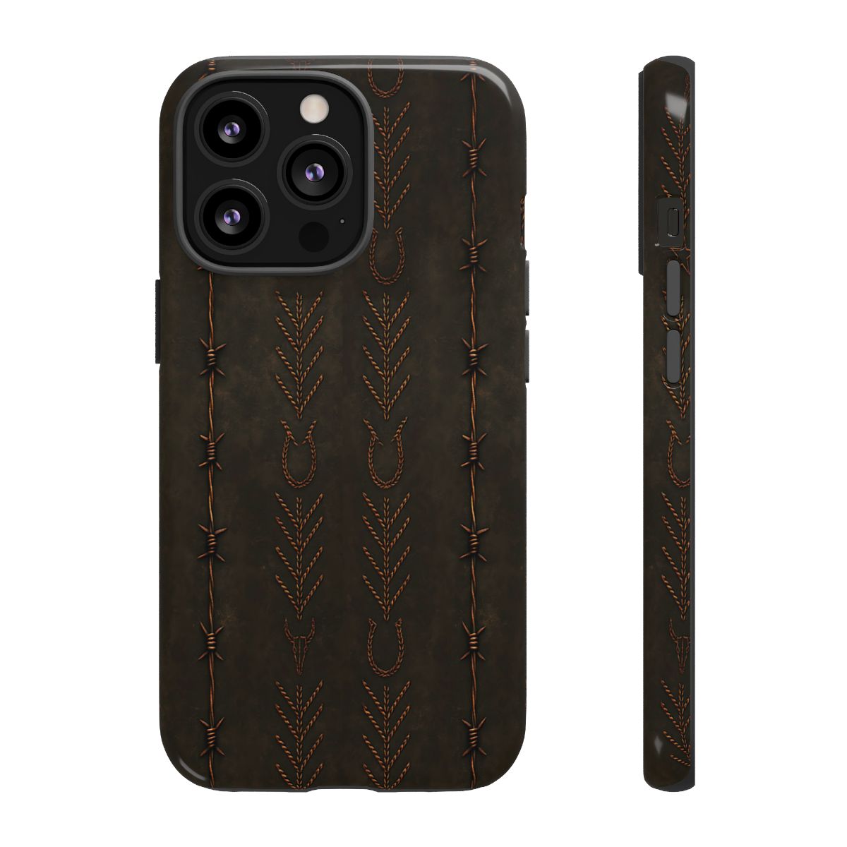 Black + Copper Barbed Wire Stitch Tough Case