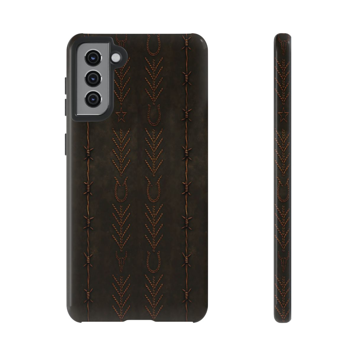Black + Copper Barbed Wire Stitch Tough Case