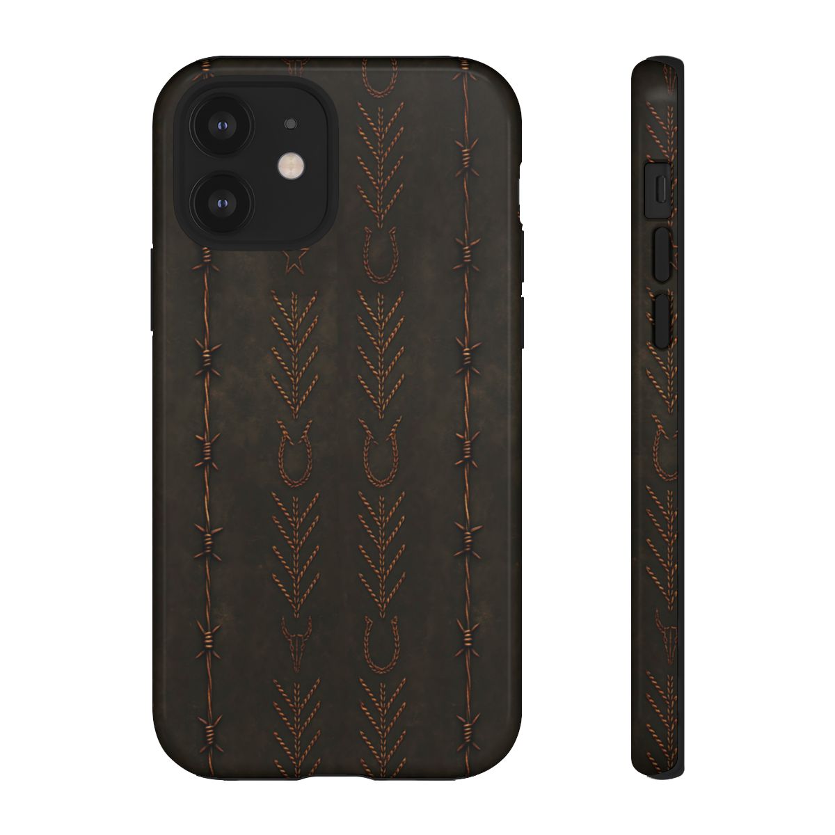 Black + Copper Barbed Wire Stitch Tough Case