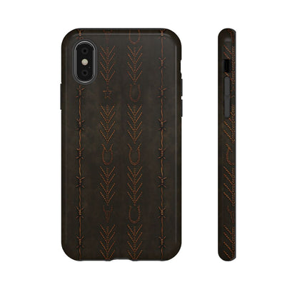 Black + Copper Barbed Wire Stitch Tough Case