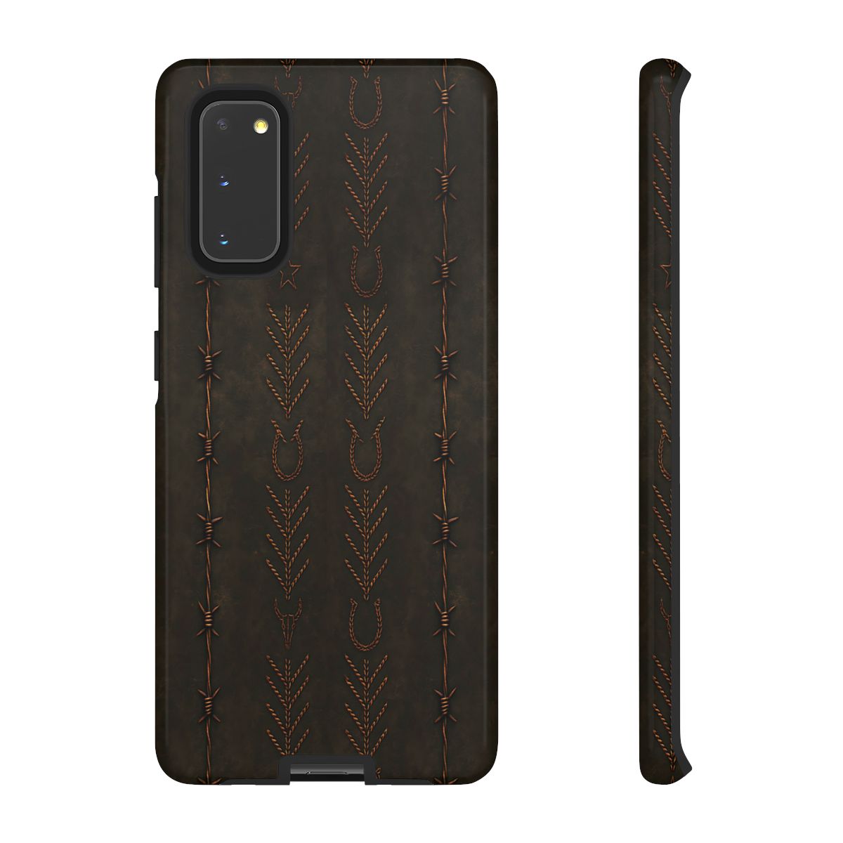 Black + Copper Barbed Wire Stitch Tough Case