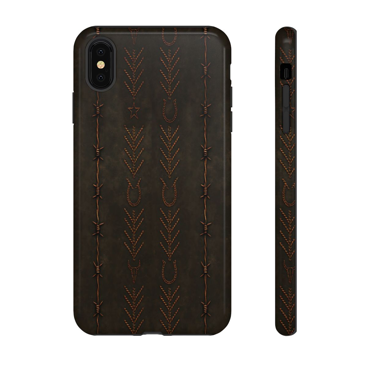 Black + Copper Barbed Wire Stitch Tough Case