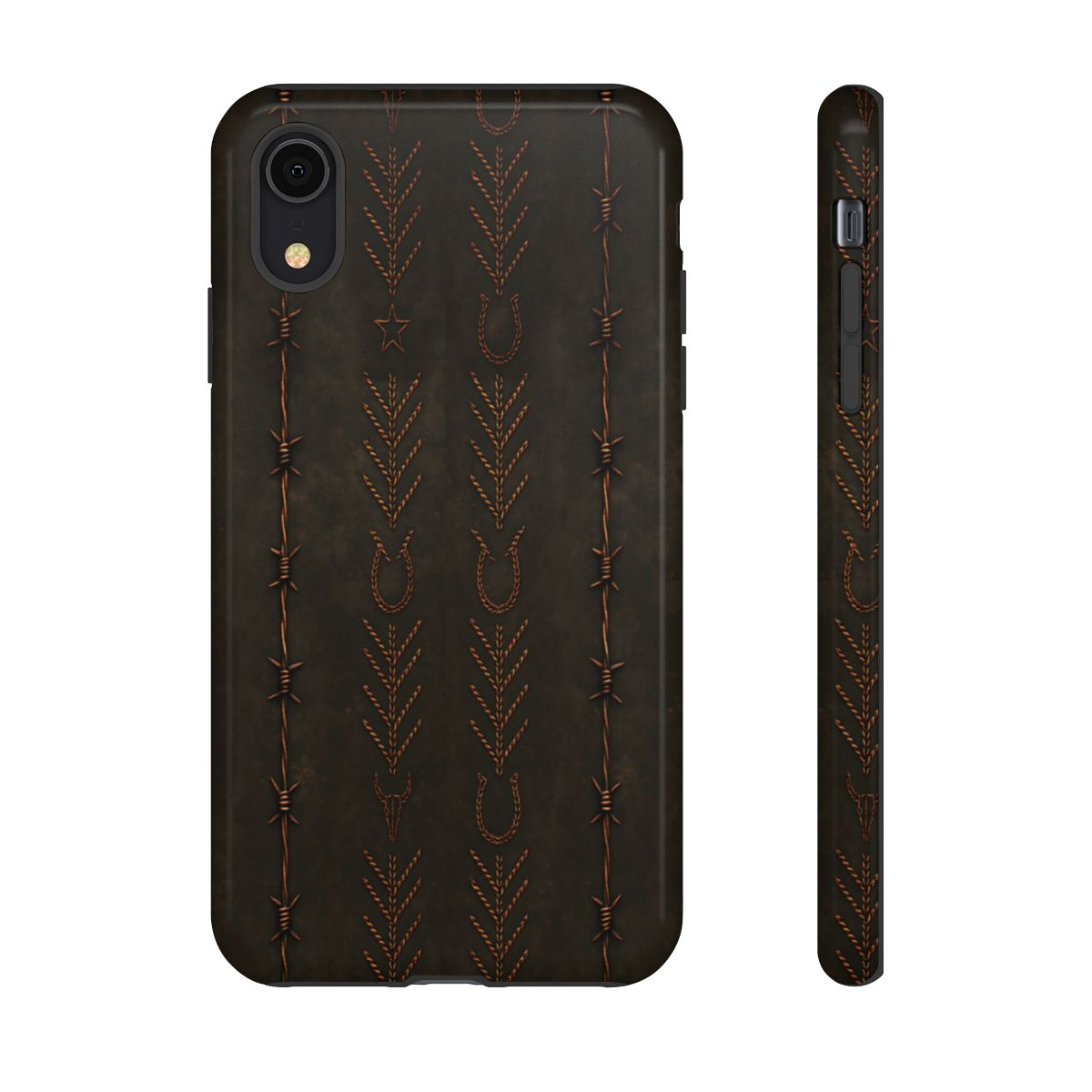 Black + Copper Barbed Wire Stitch Tough Case