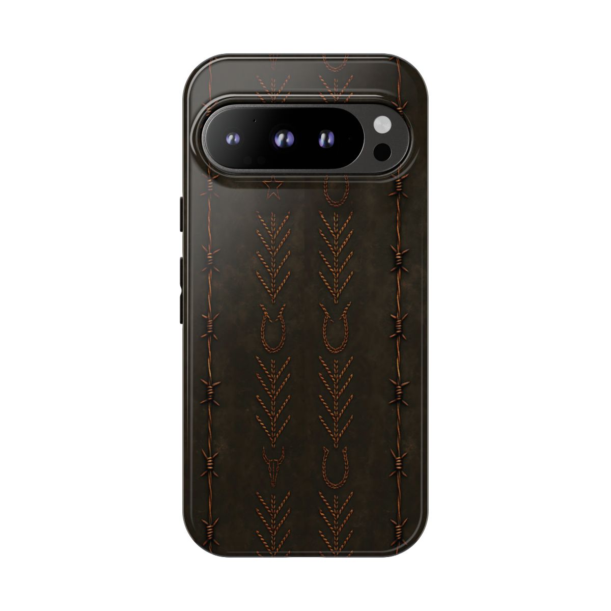Black + Copper Barbed Wire Stitch Tough Case