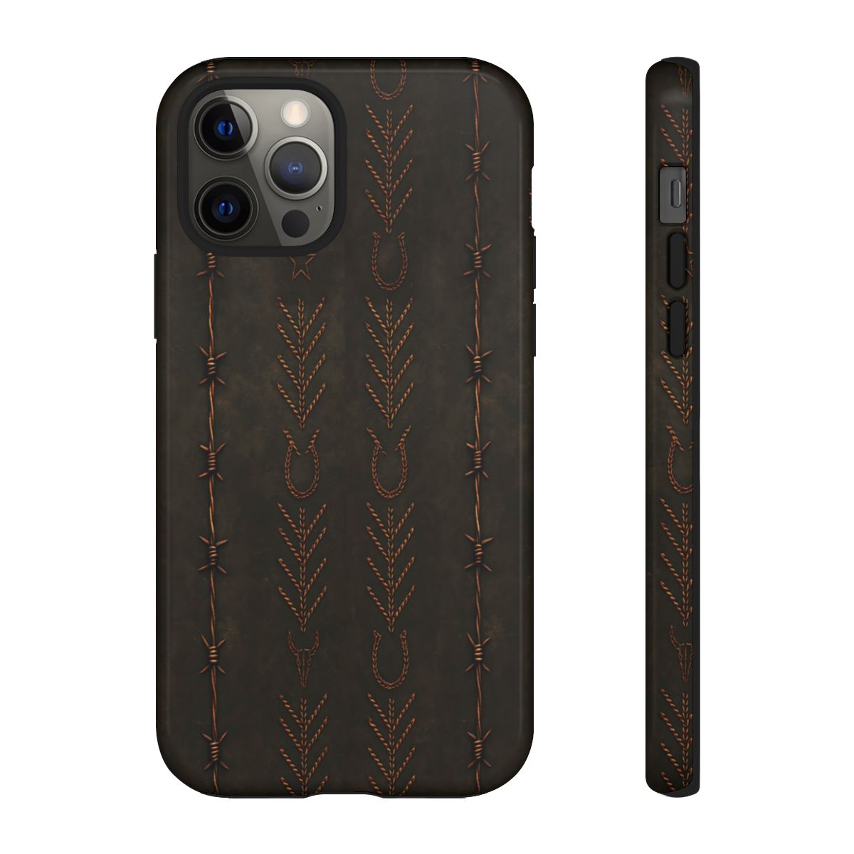Black + Copper Barbed Wire Stitch Tough Case