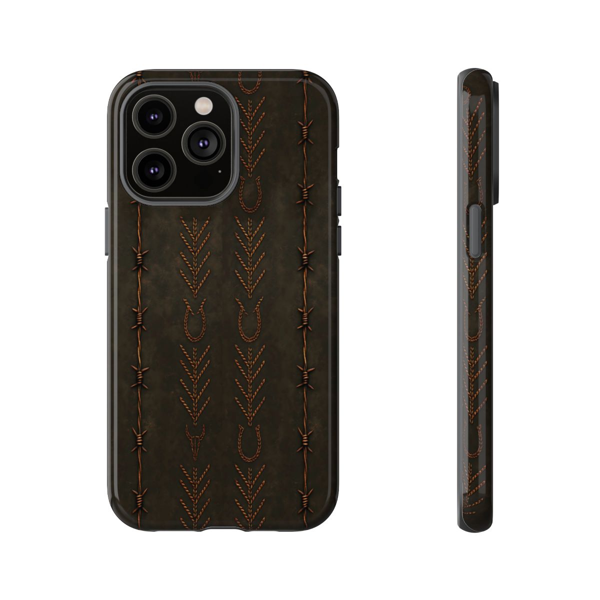 Black + Copper Barbed Wire Stitch Tough Case