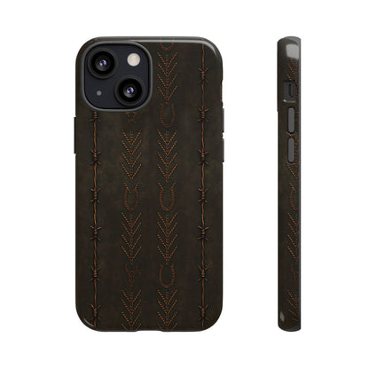Black + Copper Barbed Wire Stitch Tough Case