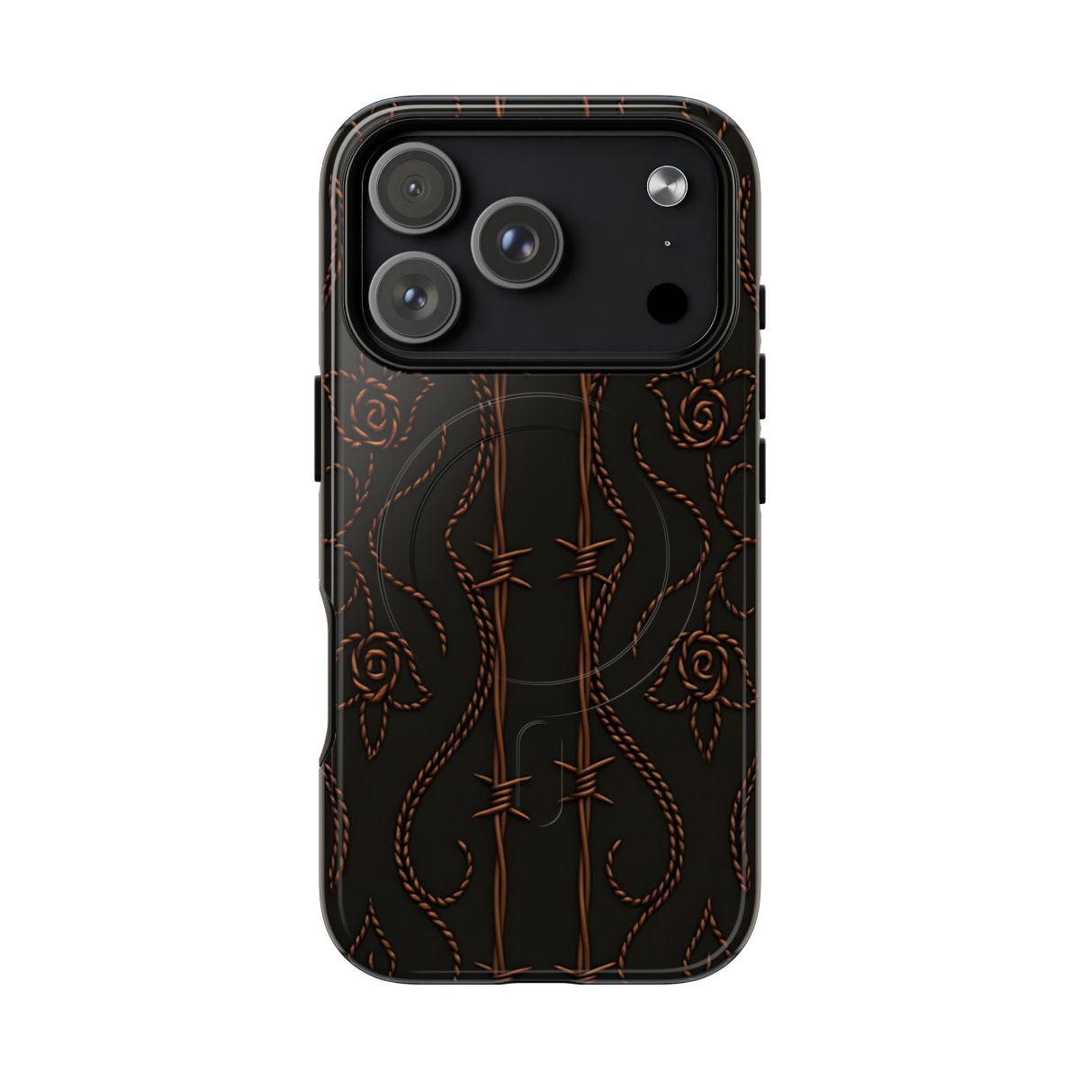 Black Copper Vine Stitch Magnetic Case