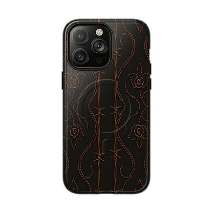 Black Copper Vine Stitch Magnetic Case