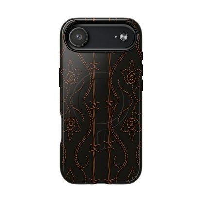 Black Copper Vine Stitch Magnetic Case