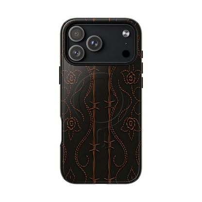 Black Copper Vine Stitch Magnetic Case
