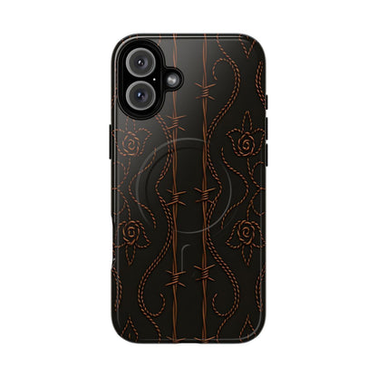 Black Copper Vine Stitch Magnetic Case