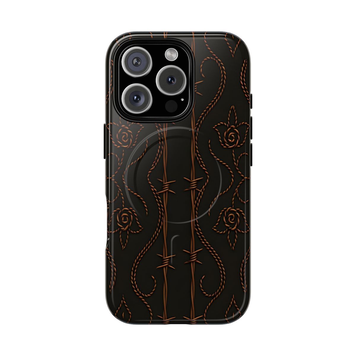 Black Copper Vine Stitch Magnetic Case