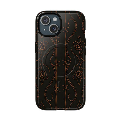 Black Copper Vine Stitch Magnetic Case